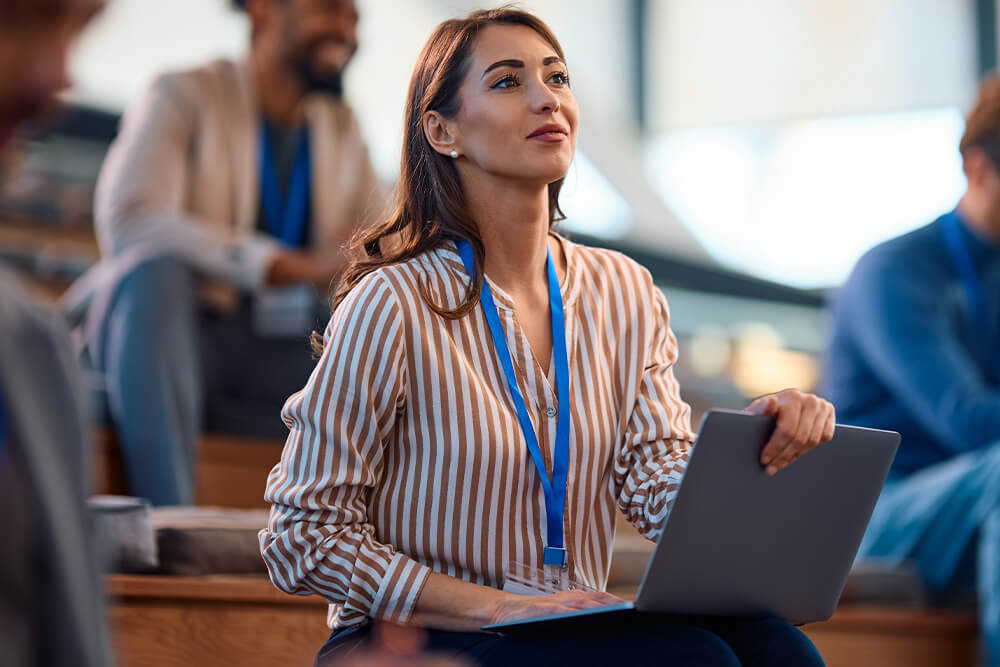 Clinician at a training on therapy for autistic adults and ADHD clients using a neurodiversity-affirming approach, receiving CE credits.