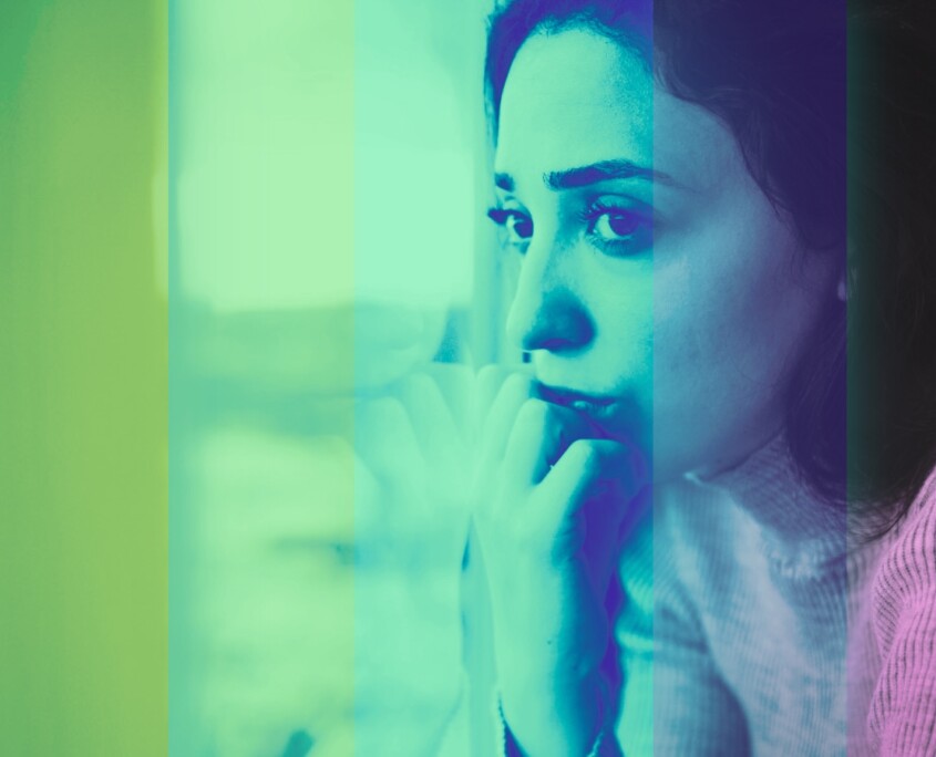 Woman experiencing neurogrief and reflecting on her life