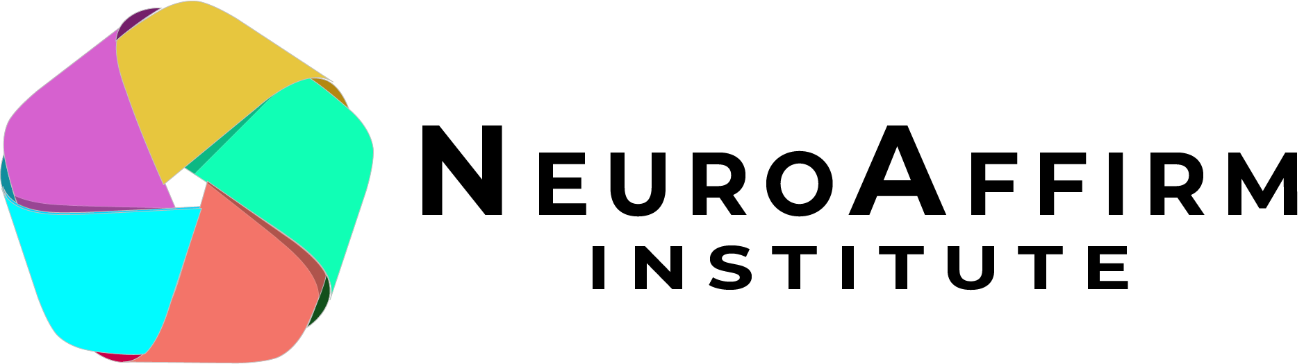 NeuroAffirm Logo w Black Font, Cycle Transparent Background – Lighter Hue V2 outline NeuroAffirm Institute